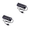 Gadpiparty 2pcs 4 Mini USB Hub 4 Sockets USB 2.0 Multi USB Port Expander USB Adapter USB Computer view 1