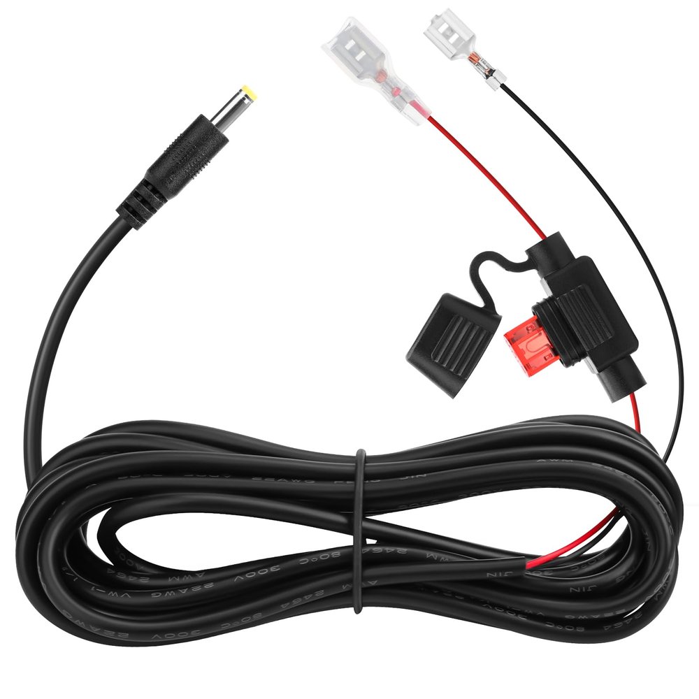 10FT Trail Camera Power Cord, 4.0x1.7mm DC External Power Cable with 2Amp Fuse, Compatible with Portable Power Banks, Solar Panels, Game & Doorbell Cameras and More