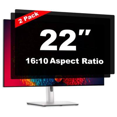 Pozlle 22 Inch Computer Privacy Screen Shield [2 Pack] for 16:10 Widescreen Desktop Monitor - Anti-Glare Blue Light Privacy Filter and Anti Spy Privacy Screen Protector Film