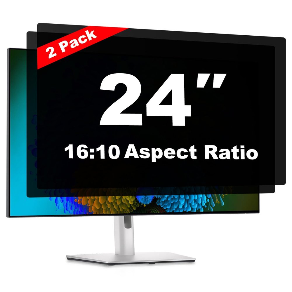24 Inch Computer Privacy Screen Shield 2 Pack for 16:10 Widescreen Desktop