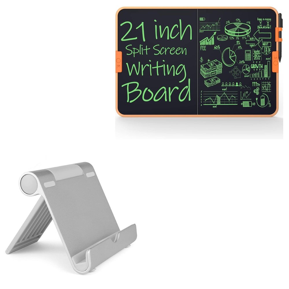 BoxWave Stand and Mount Compatible with Tugau Dual Screen Writing Tablet (21 in) - VersaView Aluminum Stand, Portable, Multi Angle Viewing Sturdy