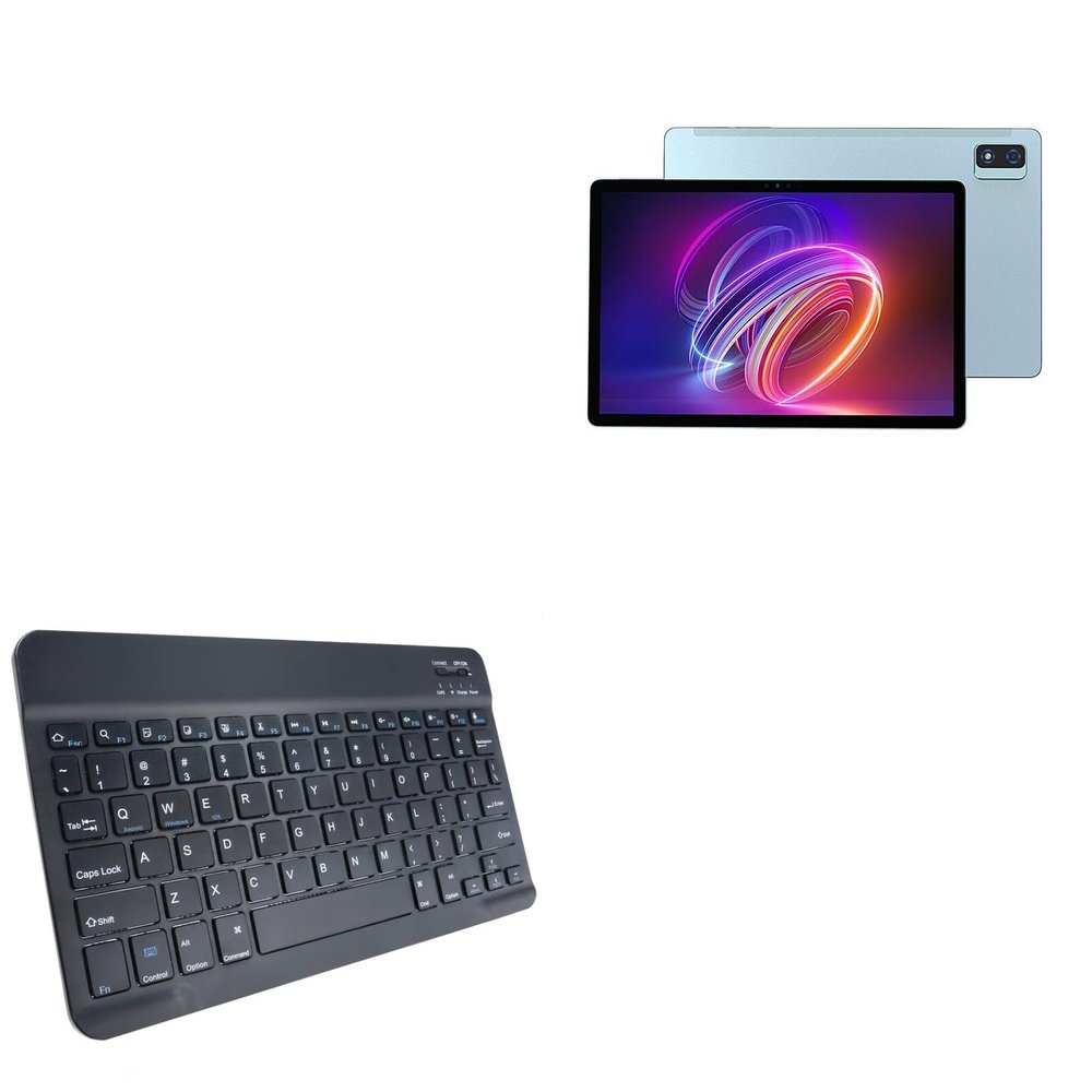 BoxWave Keyboard Compatible with Headwolf WPad 2 - SlimKeys Bluetooth Keyboard, Portable Thin with Chiclet-Style Keys - Jet Black