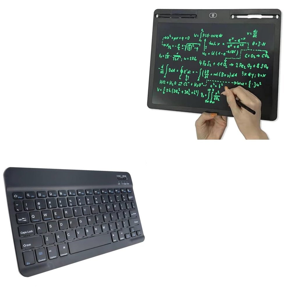 BoxWave Keyboard Compatible with XQZWOLH Writing Board (16 in) - SlimKeys Bluetooth Keyboard, Portable Thin with Chiclet-Style Keys - Jet Black