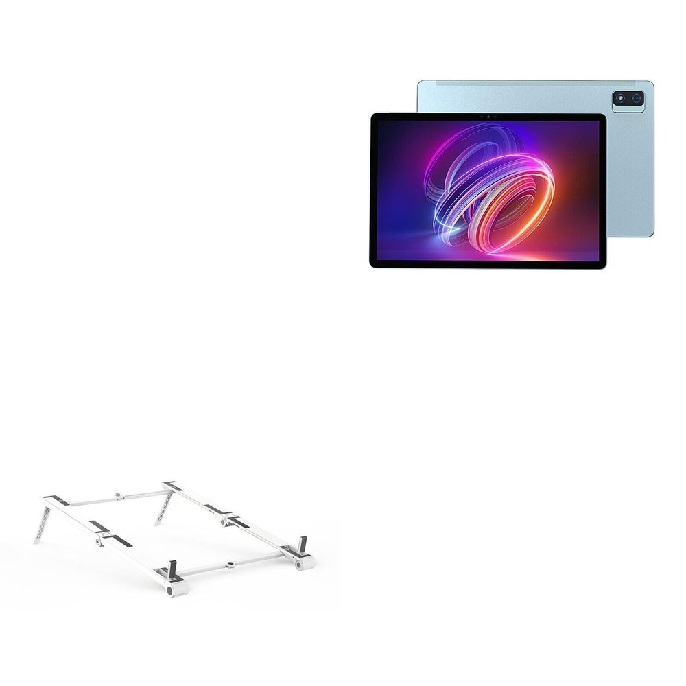 BoxWave Stand and Mount Compatible with Headwolf WPad 2 - Pocket Aluminum Stand 3-in-1, Portable Multi Angle Viewing Riser - Metallic Silver