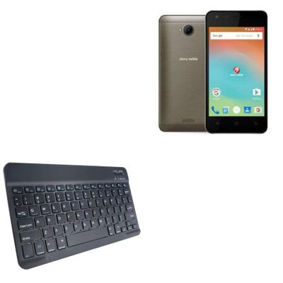 BoxWave Keyboard Compatible with Cherry Mobile Flare J5s - SlimKeys Bluetooth Keyboard, Portable Thin with Chiclet-Style Keys - Jet Black