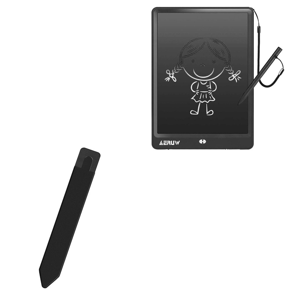 BoxWave Stylus Pouch Compatible with ERUW LX-LWT-LYX1001 (15 in) - Stylus PortaPouch, Pen Stylii Holder Carrier Portable Self-Adhesive - Jet Black