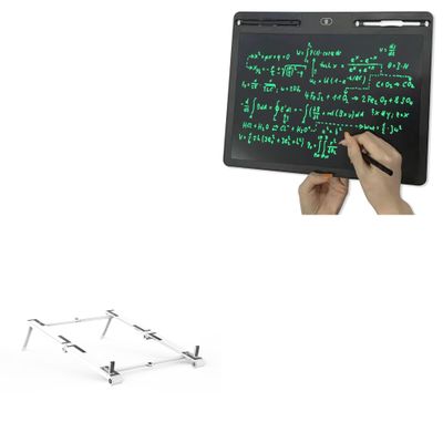 BoxWave Stand and Mount Compatible with XQZWOLH Writing Tablet (16 in) - Pocket Aluminum Stand 3-in-1, Portable Multi Angle Viewing Riser - Metallic Silver