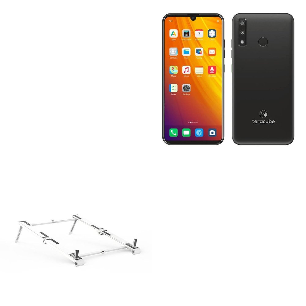 BoxWave Stand and Mount Compatible with Murena Muerna Teracube 2e - Pocket Aluminum Stand 3-in-1, Portable Multi Angle Viewing Riser - Metallic Silver
