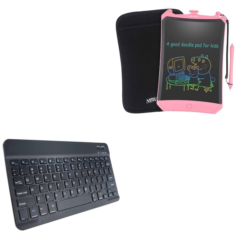 BoxWave Keyboard Compatible with NEWYES Robot Pad (8.5 in) - SlimKeys Bluetooth Keyboard, Portable Thin with Chiclet-Style Keys - Jet Black