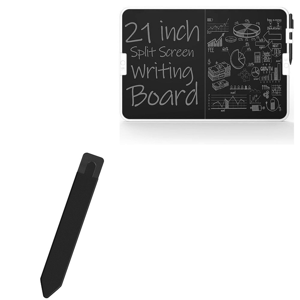 BoxWave Stylus Pouch Compatible with Tugau Dual Screen Writing Tablet (21 in) - Stylus PortaPouch, Pen Stylii Holder Carrier Portable Self-Adhesive - Jet Black
