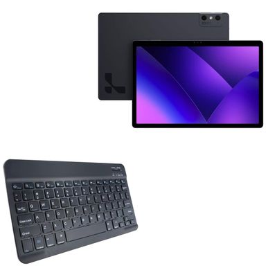 BoxWave Keyboard Compatible With Leia Lume Pad 2 - SlimKeys Bluetooth Keyboard, Portable Thin with Chiclet-Style Keys - Jet Black