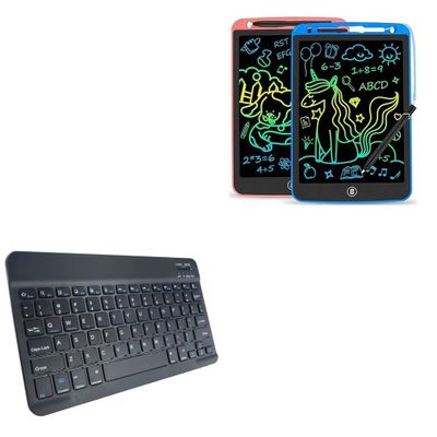 BoxWave Keyboard Compatible with Rcovasc Writing Tablet for Kids (10 in) - SlimKeys Bluetooth Keyboard, Portable Thin with Chiclet-Style Keys - Jet Black