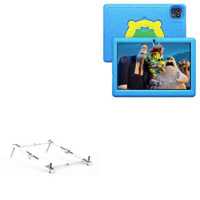 BoxWave Stand and Mount Compatible with AMIAMO AMM10062 (10 in) - Pocket Aluminum Stand 3-in-1, Portable Multi Angle Viewing Riser - Metallic Silver