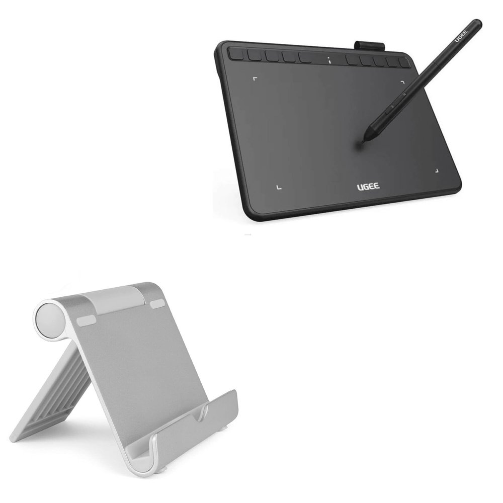 BoxWave Stand and Mount Compatible with UGEE S640 - VersaView Aluminum Stand, Portable, Multi Angle Viewing Sturdy