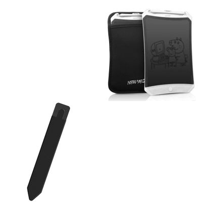 BoxWave Stylus Pouch Compatible with NEWYES Writing Tablet (8.5 in) - Stylus PortaPouch, Pen Stylii Holder Carrier Portable Self-Adhesive - Jet Black