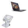 BoxWave Stand and Mount Compatible with Alienware x14 - Executive VersaView Laptop Stand, Ergonomic Adjustable Viewing Angle Metallic Riser - Metallic Silver view 1