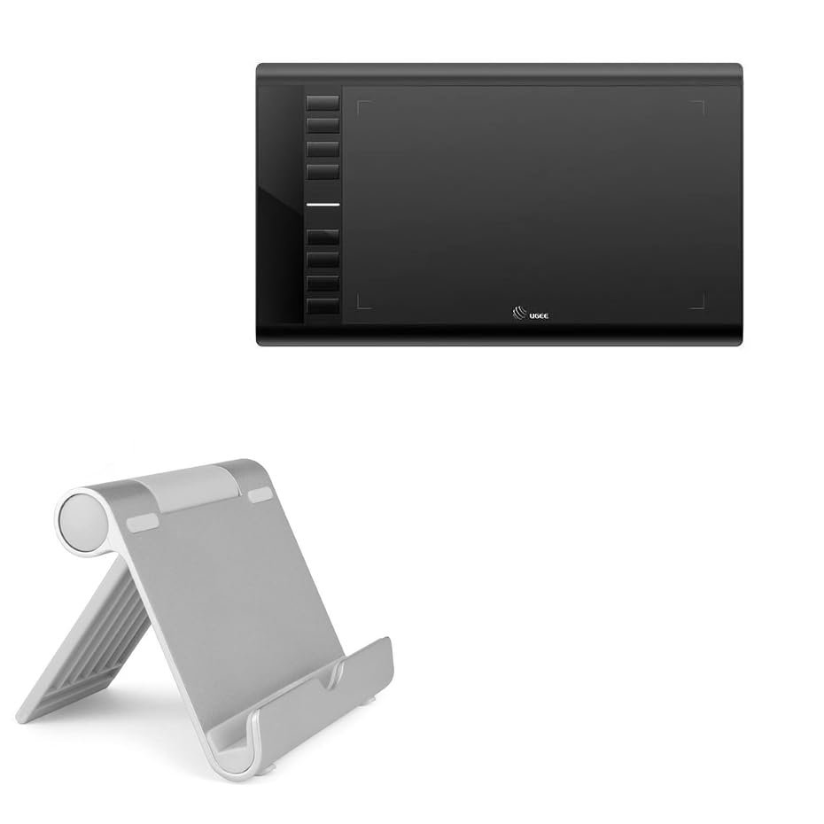BoxWave Stand and Mount Compatible with UGEE M708 V3 (10 in) - VersaView Aluminum Stand, Portable, Multi Angle Viewing Sturdy
