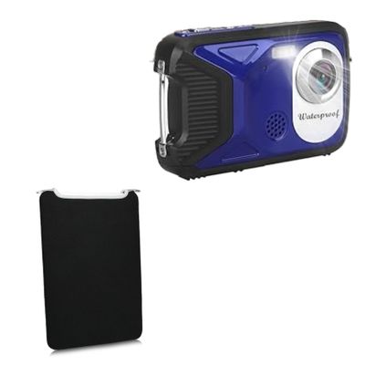 BoxWave Case Compatible with Rawiemy Waterproof Digital Camera (2.8 in) - SlipSuit, Soft Slim Neoprene Pouch Protective Case Cover - Jet Black