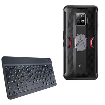 BoxWave Keyboard Compatible with RedMagic 7 Pro - SlimKeys Bluetooth Keyboard, Portable Thin with Chiclet-Style Keys - Jet Black