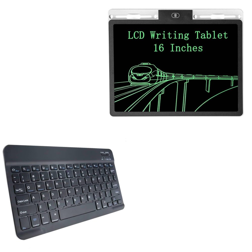 BoxWave Keyboard Compatible with WEIDUOYI XS-Q16 (16 in) - SlimKeys Bluetooth Keyboard, Portable Thin with Chiclet-Style Keys - Jet Black