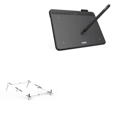 BoxWave Stand and Mount Compatible with UGEE S640 - Pocket Aluminum Stand 3-in-1, Portable Multi Angle Viewing Riser - Metallic Silver