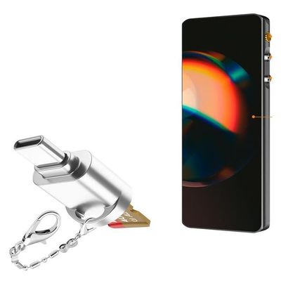 BoxWave Adapter Compatible with Deelife M420 - Micro SD Card miniReader, USB Type-C OTG Reader USB3.0 Adapter Keychain - Metallic Silver