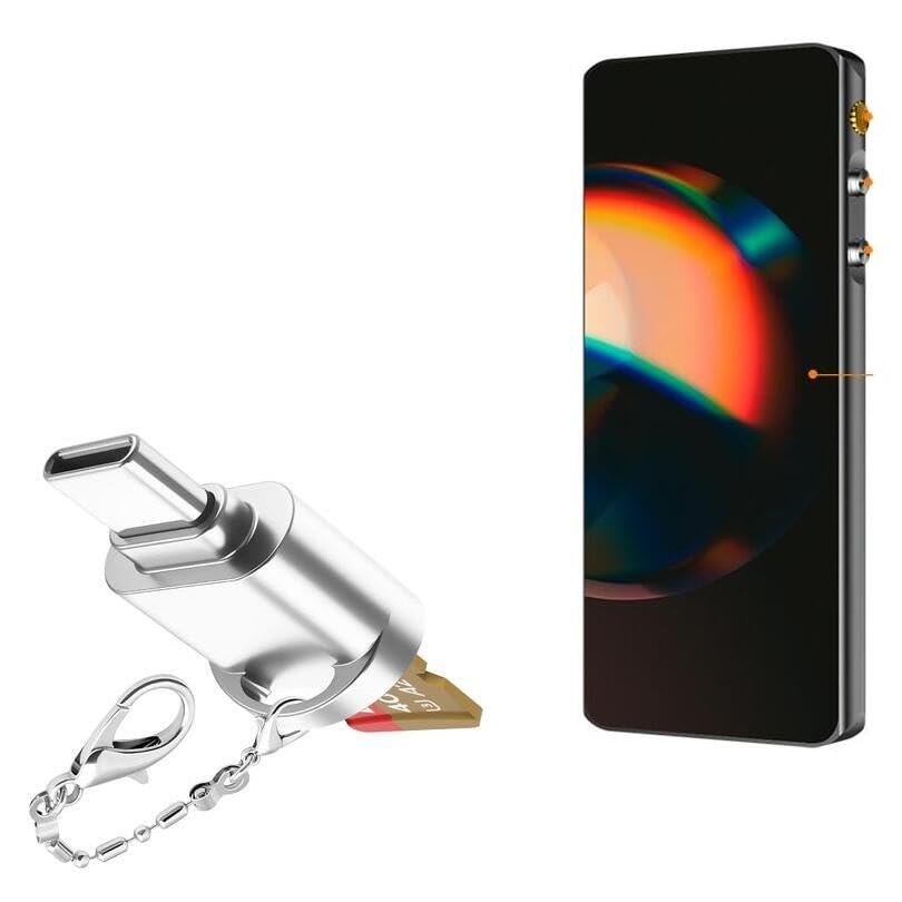 BoxWave Adapter Compatible with Deelife M420 - Micro SD Card miniReader, USB Type-C OTG Reader USB3.0 Adapter Keychain - Metallic Silver