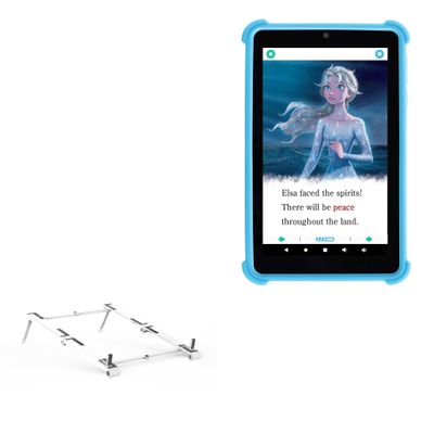 BoxWave Stand and Mount Compatible with Venturer Small Wonder Tablet (7 in) - Pocket Aluminum Stand 3-in-1, Portable Multi Angle Viewing Riser - Metallic Silver