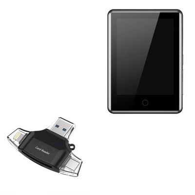 BoxWave Smart Gadget Compatible with Deelife M7 - AllReader SD Card Reader, microSD Card Reader SD Compact USB - Jet Black