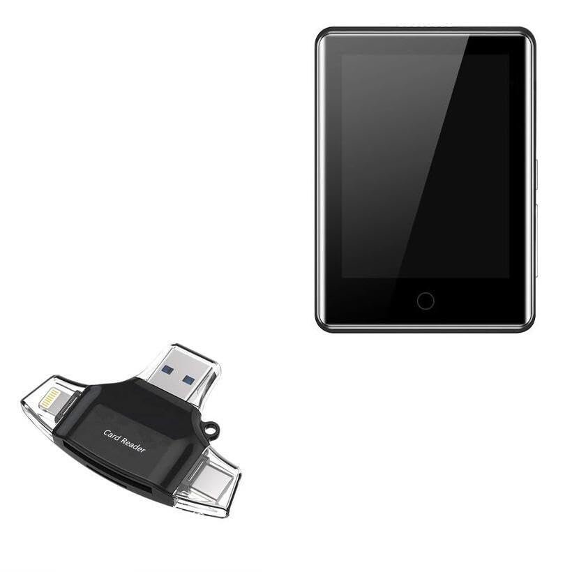 BoxWave Smart Gadget Compatible with Deelife M7 - AllReader SD Card Reader, microSD Card Reader SD Compact USB - Jet Black