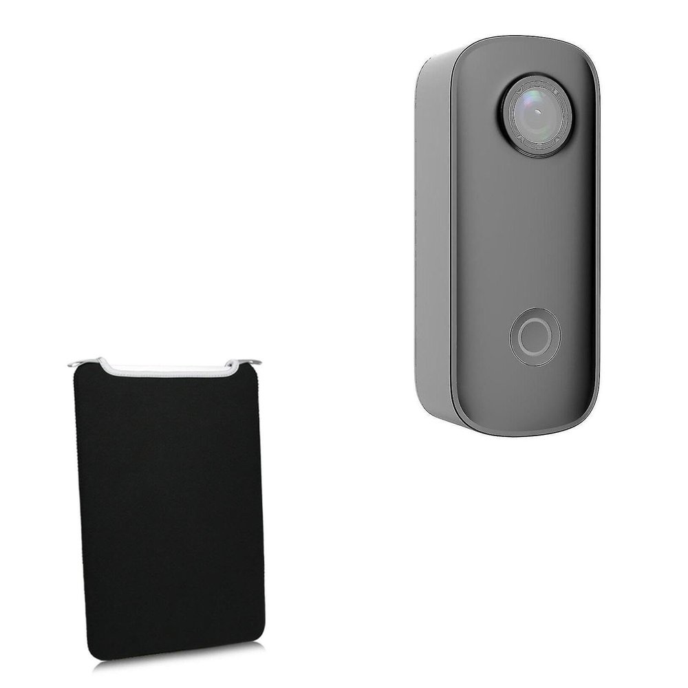 BoxWave Case Compatible with SJCam C100 - SlipSuit, Soft Slim Neoprene Pouch Protective Case Cover - Jet Black