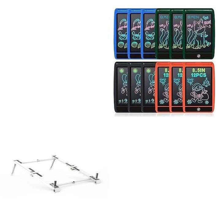 BoxWave Stand and Mount Compatible with DJZZ GY-WT-8504 (8.5 in) - Pocket Aluminum Stand 3-in-1, Portable Multi Angle Viewing Riser - Metallic Silver