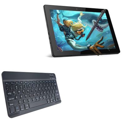 BoxWave Keyboard Compatible with Frunsi T11 (10 in) - SlimKeys Bluetooth Keyboard, Portable Thin with Chiclet-Style Keys - Jet Black