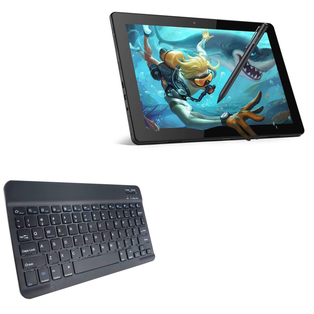 BoxWave Keyboard Compatible with Frunsi T11 (10 in) - SlimKeys Bluetooth Keyboard, Portable Thin with Chiclet-Style Keys - Jet Black