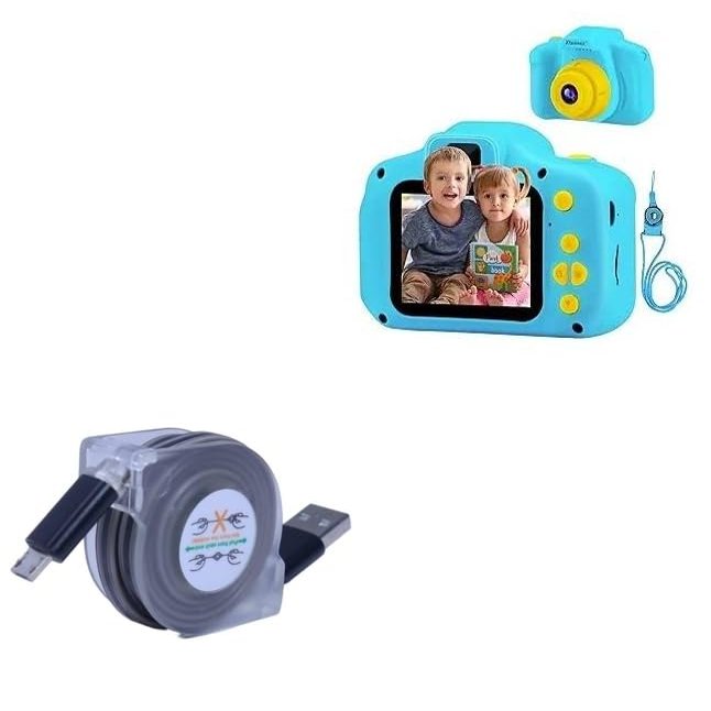 BoxWave Cable Compatible with PROGRACE Kids Camera (2 in) - miniSync, Retractable, Portable Sync Cable