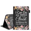 WEUIUJKILO Case for All-New Kindle Fire 7 Tablet 7" Display (12th Generation, 2022 Release), Slim PU Leather Stand Cover with Auto Sleep Wake, Floral Butterfly Quote Bible Verse Philippians 4:13 view 1