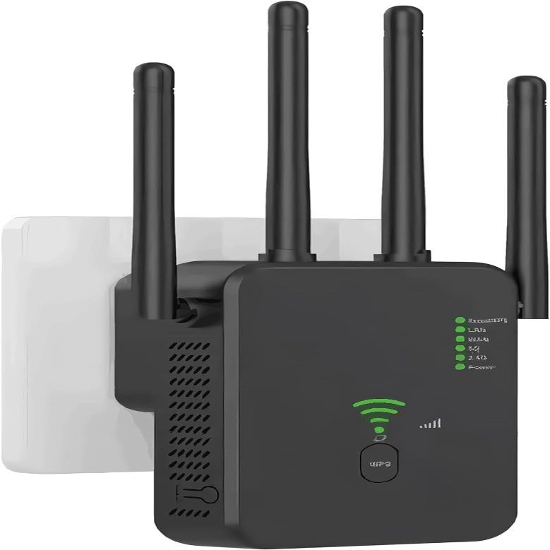 Newest WiFi Extender, 1200Mbps Signal Booster Amplifier for Home Up to 9900 sq.ft, 2.4GHz & 5GHz Dual Band Wireless Repeater with Strong Penetrability, 360 Coverage with Ethernet Port & AP Mode