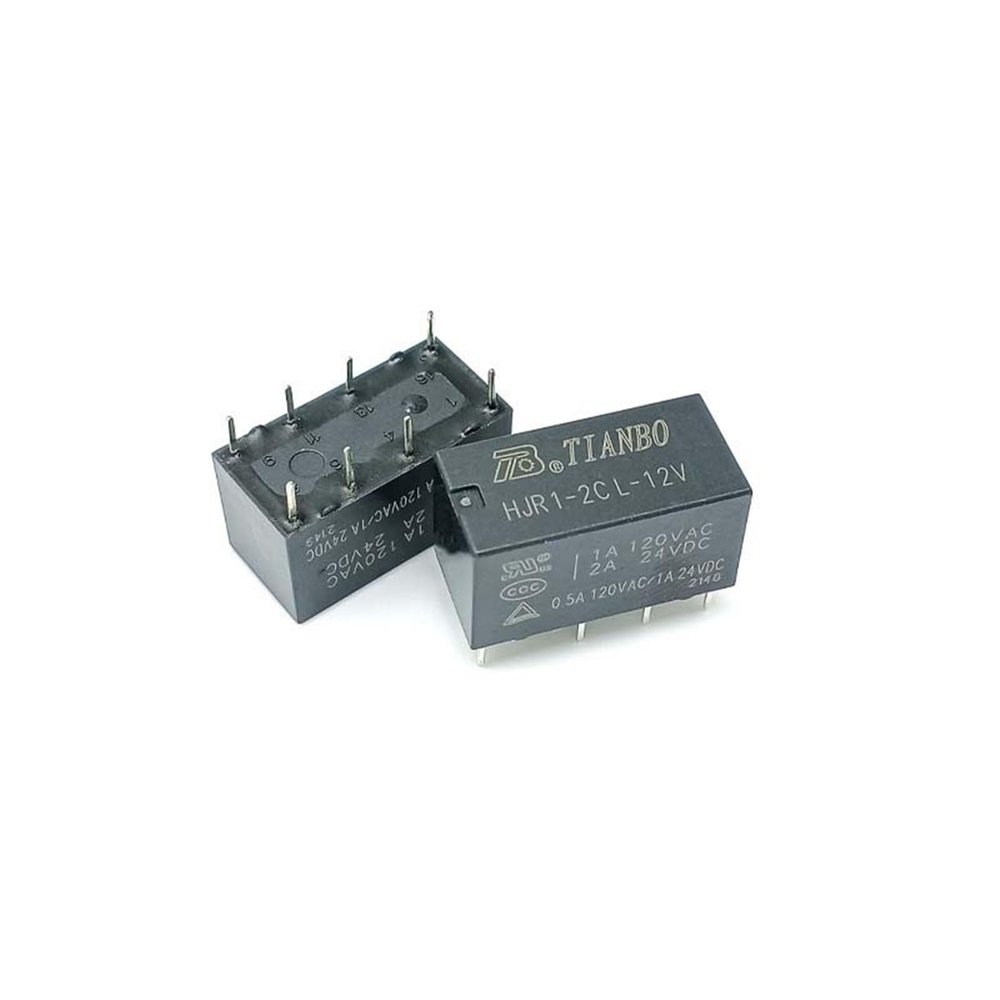 TOBAYA 10PCS Relay HJR1-2C-L-12V/05V/24V Replaces G5V-2-12VDC (Size : HJR1-2C-L-12V)