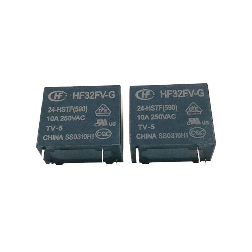 TOBAYA 10PCS Relay HF32FV-G-5 12 24-HSTF One Set of Normally Open 4-pin 10A relays (Size : HF32FV-G-24-HSTF)