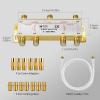 Justech 6 Way Coaxial Cable Splitter TV Aerial Coax Splitter MoCA 5-2500MHz with 1.5m Coax Cable F Plugs for Sky Box Telewest Eurovox Starview Dreambox- Gold Plated view 3