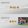 Justech 6 Way Coaxial Cable Splitter TV Aerial Coax Splitter MoCA 5-2500MHz with 1.5m Coax Cable F Plugs for Sky Box Telewest Eurovox Starview Dreambox- Gold Plated view 4