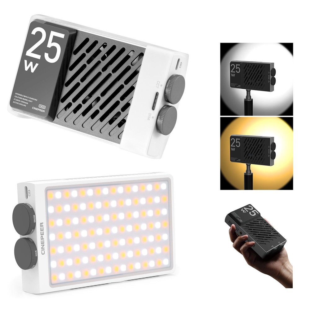ZHIYUN CINEPEER CM25 On Camera Video Light, 25W Portable Video Lights Dimmable 2700-6200K Video Lighting
