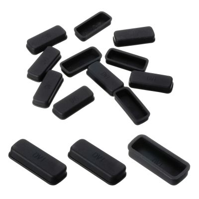 MECCANIXITY DVI Port Duct Covers Caps Port Anti Dust Cap Cover Silicone Plugs Protector for DVI Female End, Black Pack of 15