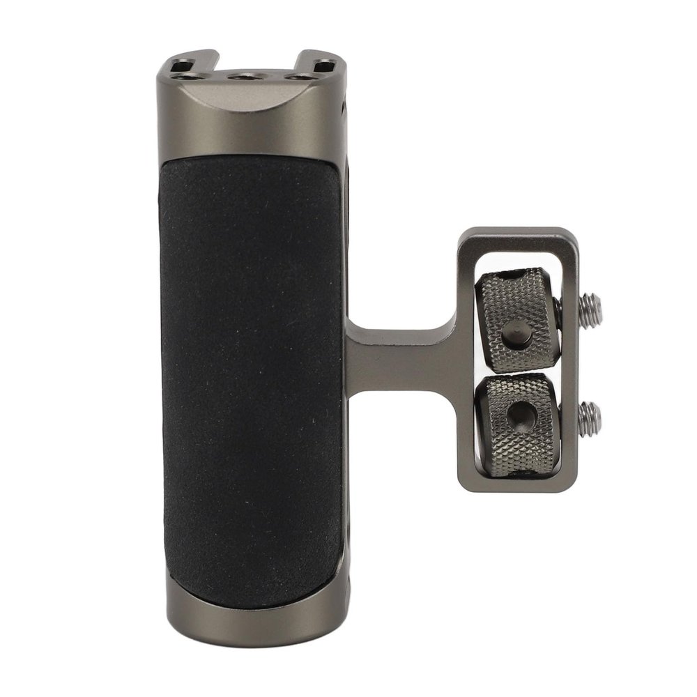 Camera Cage Side Handle, Aluminum Alloy Side Handle Grip with 1/4 Screw Cold Shoe Mount, Adjustable Handle Grip for Photography, Vlogging (Dark Green)