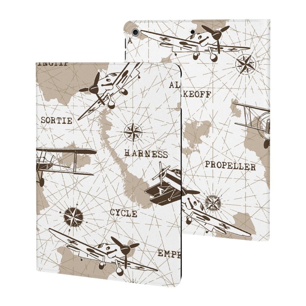 Vintage Air Route World Map Tablet Case Compatible with ipad 2019/2020/2021(10.2in) TPU Protective Case Auto Sleep/Wake Cover, style