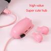 JAGTRADE Cute USB 2.0 Hub Pink Mom Pig USB Hub with 3 Piglet Decoration Lids Great Gifts for Pig Lovers Cute Pig Stuff Pig Decor view 2
