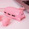 JAGTRADE Cute USB 2.0 Hub Pink Mom Pig USB Hub with 3 Piglet Decoration Lids Great Gifts for Pig Lovers Cute Pig Stuff Pig Decor view 4