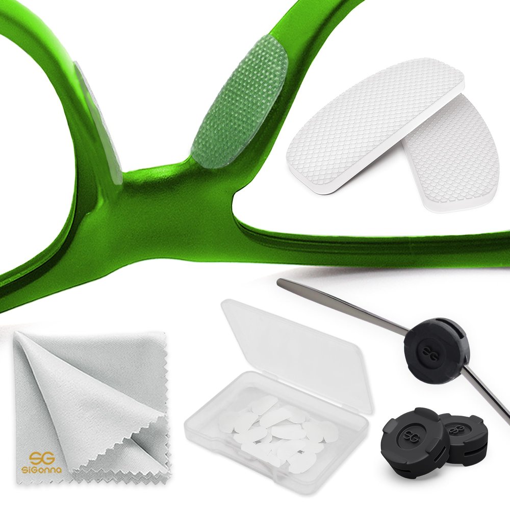 SIGONNA Eyeglass Nose Pads Anti Slip - Eye Glasses Nose Pad 0.5 mm - Silicone Nose Bridge Pads - Nose Grips Non Slip Piece - Sunglass Nose Pads Guards (6 Pairs Transparent Clear) 0.5mm x 7mm x 16mm