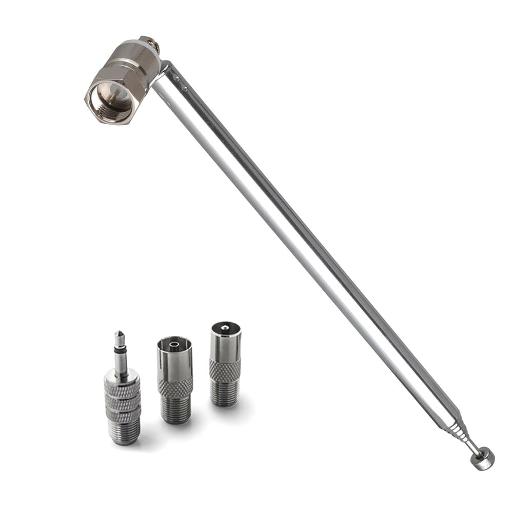 MOUDOAUER F Type Radio Antenna with Adapter 75 Ohm for TV, Desktop Radio, AV Stereo Home Theater