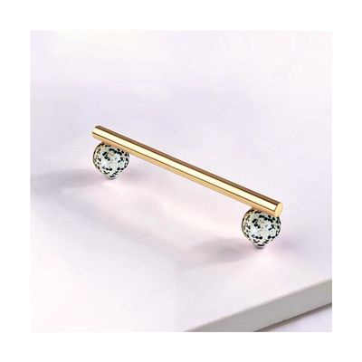FJYDM Crystal Stone Pull Handles Cupboard Drawer Pulls for Dresser Wardrobe Kitchen Decorative Marble Furniture Handles (Color : E 96mm)